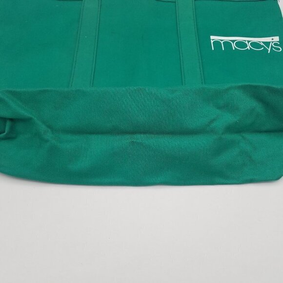 Vintage Macys Teal Green Shopping Bag Tote Shopper - Picture 5 of 8